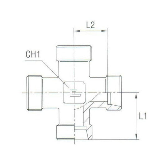 DIN 2353 Equal Cross - Carbon Steel Body - Image 1