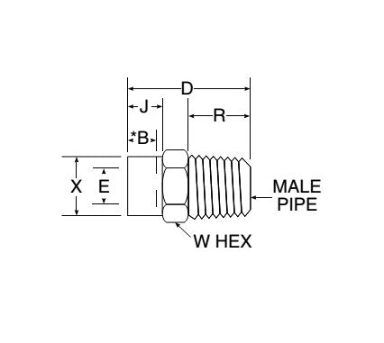 Weld-Lok® Male Connector, Tube Socket End - Male Pipe End - Image 2