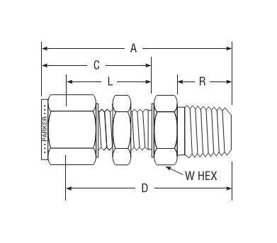Parker NPT Male Bulkhead Connector for Metric Tube - Leak-Free Instrumentation Fitting - Image 2