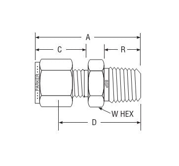 Parker CPI™/A-LOK® FBZ/MSCN BSP Taper Male Connector - Image 2
