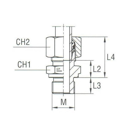 Stainless Steel Male Stud Coupling Thread Metric Parallel - DIN 2353 Compliant - Image 1
