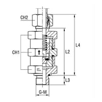 Heavy Duty Male Stud Non Return Valve - Metric Parallel Thread