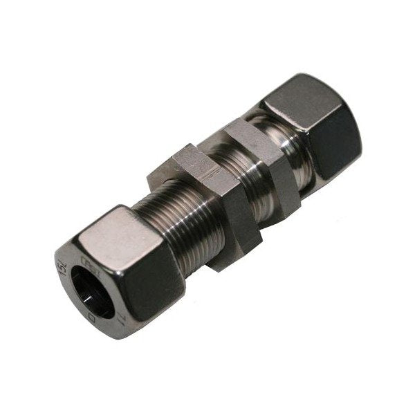 Stainless Steel Bulkhead Union with DIN 2353 Compression Fittings - Image 1