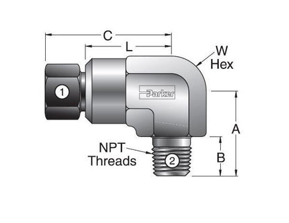 Parker Hannifin CBMP7 MPI™ Elbow Connector - Image 2