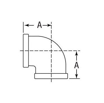 Malleable Iron 90 Degree Elbow, Class 150, 1/4" NPS - Image 2