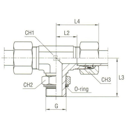 Parker CPI™/A-LOK® NPT Male Branch Tee for Metric Tube, 12.0mm Tube O.D. - Image 2