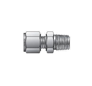 Parker CPI™/A-LOK® NPT Male Connector for Metric Tube - Image 1