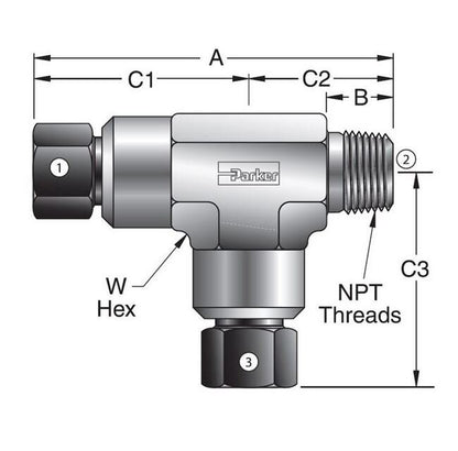 MPI™ to Male Run NPT Tee Fitting - RBMP7 - Image 2