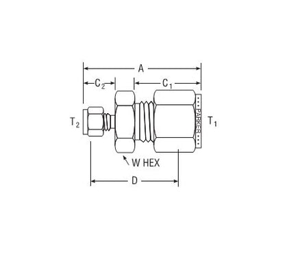 Parker CPI™ Column End Fitting for Fractional Tube - Without Frit, 1/4" x 1/16" - Image 2