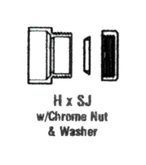 Chrome Nut & Washer Trap Adapter - Female 1 1/2 inches - Image 1