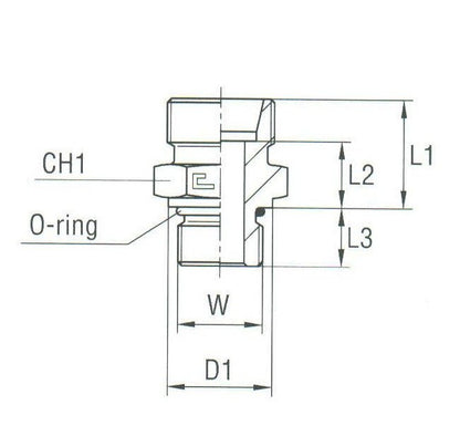 Stainless Steel Male Stud Coupling UNF/UN-2A - Body Only - Image 2