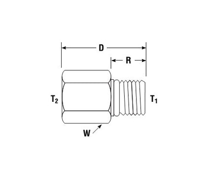 SAE Straight to NPT Thread Adapter for Fractional Tube - Image 2