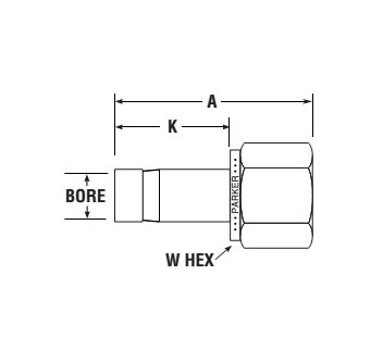 Parker CPI™/A-LOK® BSP Taper Female Adapter - 3/8 in Tube to 1/4-19 BSPT Thread - Image 2