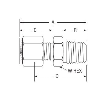 Parker CPI™ NPT Male Connector for Fractional Tube 3/8" - Image 2