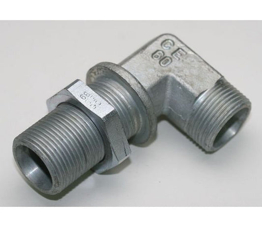 DIN 2353 Bulkhead Elbow Carbon Steel Body Fitting 22mm - Image 1