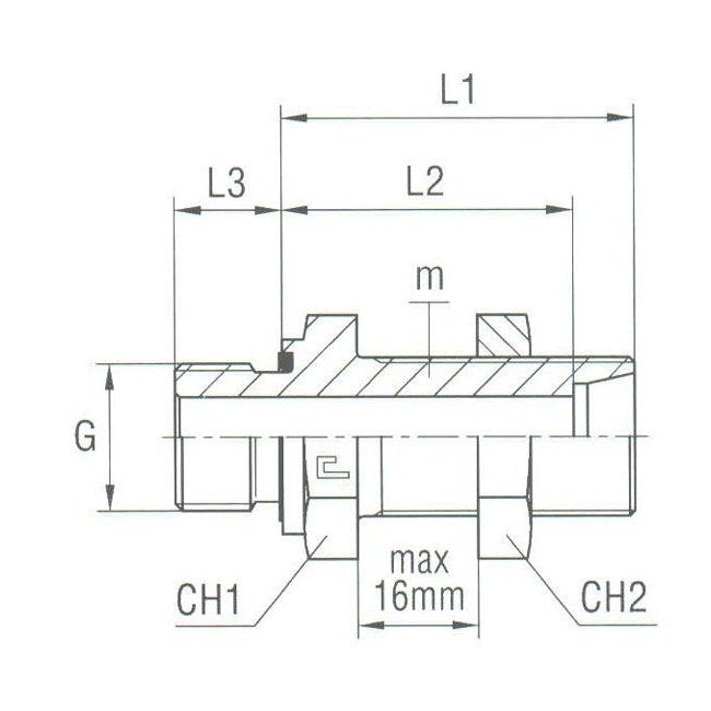 Heavy Duty Bulkhead Connection with Elastomer Seal, BSP Parallel - Body Only - Image 2
