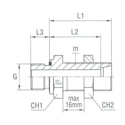 Heavy Duty Bulkhead Connection with Elastomer Seal, BSP Parallel - Body Only - Image 2