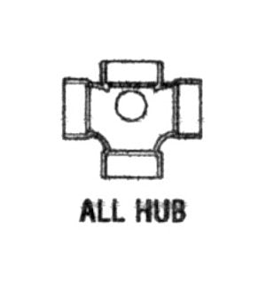 PVC DWV Sanitary Tee - Double Side Inlet, All Hub, 3x3x3x3x1 1/2 inches - Image 1