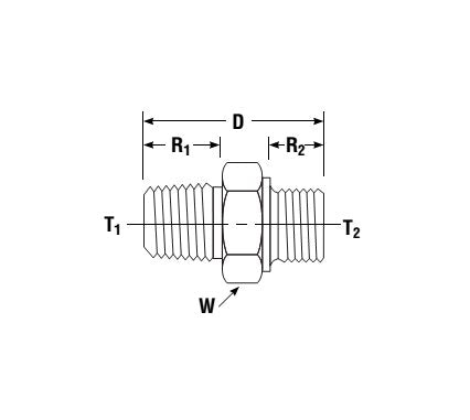 Male Hex Nipple NPT to BSPP Fitting Connection - Image 2
