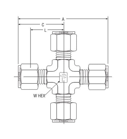 Parker CPI™/A-LOK® Union Cross for Fractional Tube - Image 2