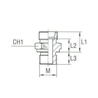 Stainless Steel Male Stud Coupling, Metric Parallel - Light Duty