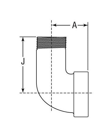 Malleable Iron 90-Degree Street Elbow, Class 300, 3/8 NPS - Image 2