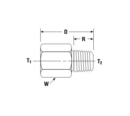 ISO Conversion Adapter: FBSPT x MNPT, Brass/Stainless Steel - Image 2