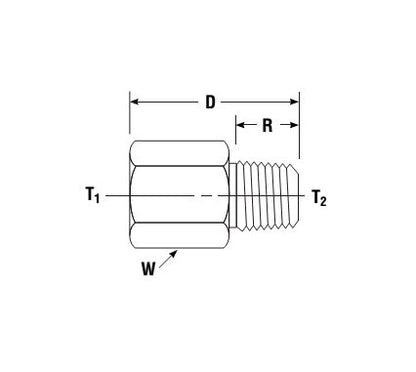 ISO Conversion Adapter: FBSPT x MNPT, Brass/Stainless Steel - Image 2