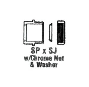 Chrome Nut & Washer Male Trap Adapter - PVC DWV Fitting SP x SJ 1 1/2 x 1 1/4 inches - Image 1