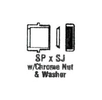 Chrome Nut & Washer Male Trap Adapter - PVC DWV Fitting SP x SJ 1 1/2 x 1 1/4 inches