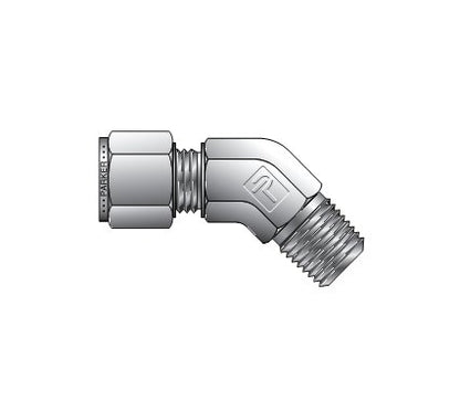 Parker CPI™/A-LOK® NPT Male 45° Elbow for Metric Tube, 12.0mm Tube O.D. - Image 1