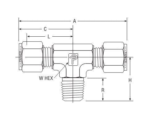 Parker CPI™/A-LOK® NPT Male Branch Tee for Metric Tube 10mm - Image 2