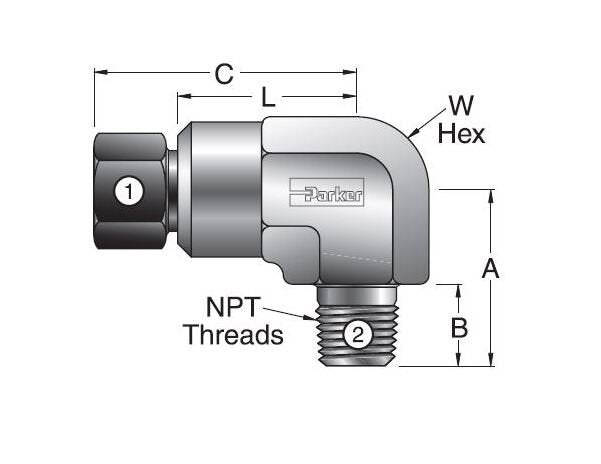 Parker Hannifin CBMP7 MPI™ Male NPT Elbow Fitting - Image 2