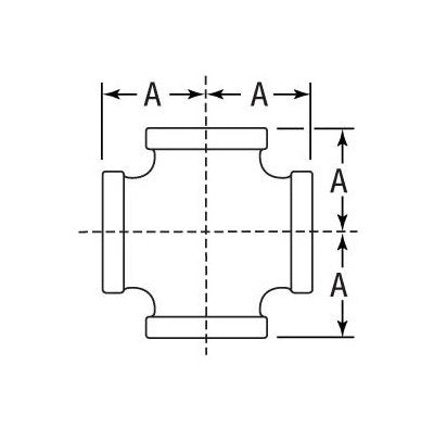 Cross Malleable Iron Class 150 Fitting NPS 1 1/4 (32mm) - Image 2