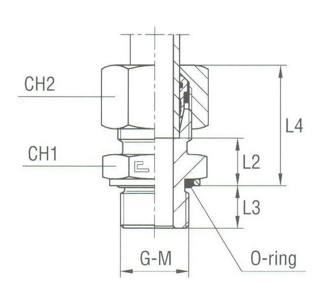 Heavy Duty Male Stud Coupling with O-Ring, Pressure Rating 315 Bar, BSP Parallel - Image 2