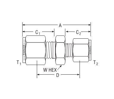 Parker CPI™/A-LOK® Reducing Union for Fractional Tube - Image 2