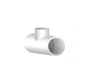 PVC Schedule 40 Tee Reducing Fitting 4x4x1-1/4 Slip x Slip x Slip - Image 1