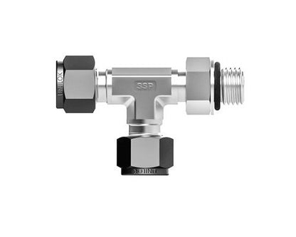 Unilok Positionable Male Run Tee - 316 SS, 3/4 Tube Fitting x 1 16-12 Male SAE - Image 1