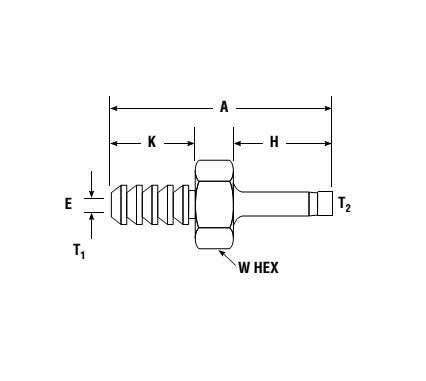 Parker CPI™/A-LOK® Barbed Connector to Tube Adapter - Fractional Tube, 3/8 in - Image 2