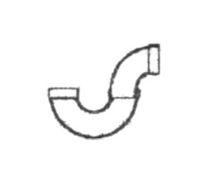 Low Profile PVC P-Trap fitting, 2 inches, H x H Connection - Image 1