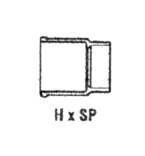 PVC Hub Adapter Soil Pipe Increaser, Schedule 80, 1 1/2 x 2 Inches - Image 1