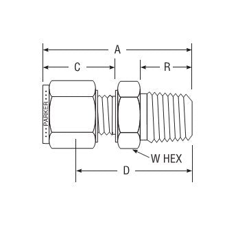 Parker NPT Male Connector for 10mm Metric Tube - Image 2