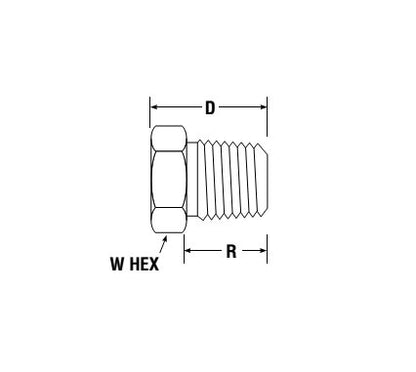Parker Hex Head Plug PH for Fractional Tube - NPT Thread Male 3/4 - Image 2