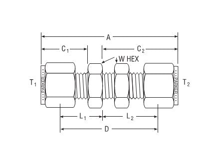 Parker CPI™/A-LOK® Bulkhead Union for 1/8" Fractional Tube - Image 2