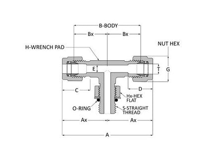 Duolok Positionable Male Branch Tee - Alloy 400, 3/4 TF x 3/4 TF x 1 1/16 SAE - Image 2