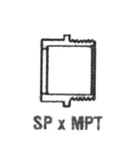 Male Trap Adapter - PVC DWV, SP x MPT, 1 1/2 x 1 1/4 inches