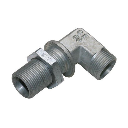 Stainless Steel Bulkhead Elbow, 28mm, DIN 2353 Compression Fitting - Image 1