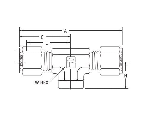 Parker A-LOK Metric Tube NPT Female Branch Tee - Image 2