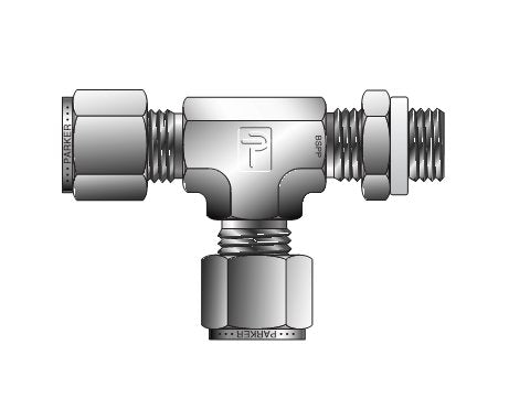 Positionable BSPP Male Run Tee for Fractional Tube Connector - Image 1