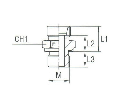 Heavy Duty Male Stud Coupling with Elastomer Seal - Metric Parallel - Image 2
